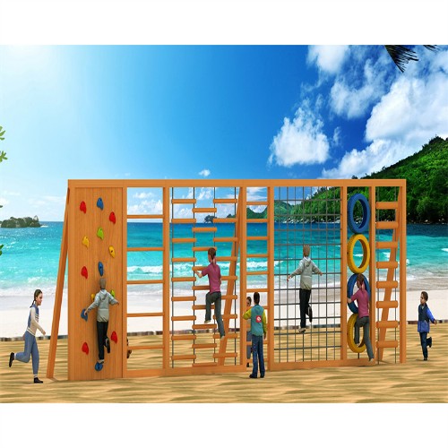 木质组合攀爬滑梯