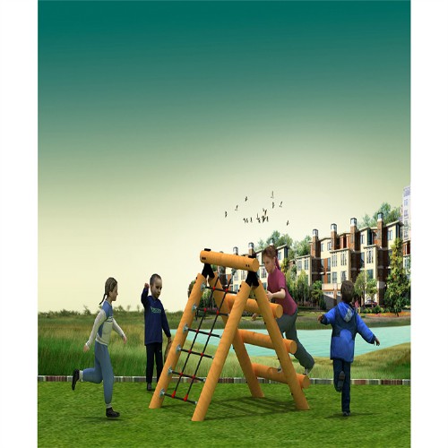 木质组合攀爬滑梯