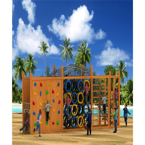 木质组合攀爬滑梯